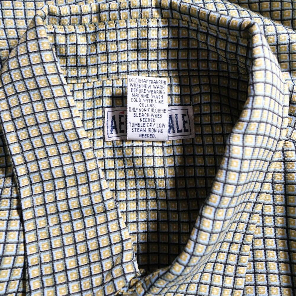 Vintage Aeropostale Mens Button Up Olive Green Plaid Dress Shirt L - Picture 9 of 9